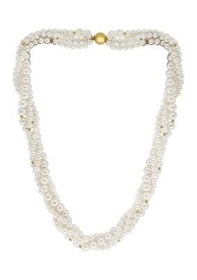 Effy 14K Yellow Gold 18" 4-6 Millimeter Freshwater Pearl Necklace, 16 in