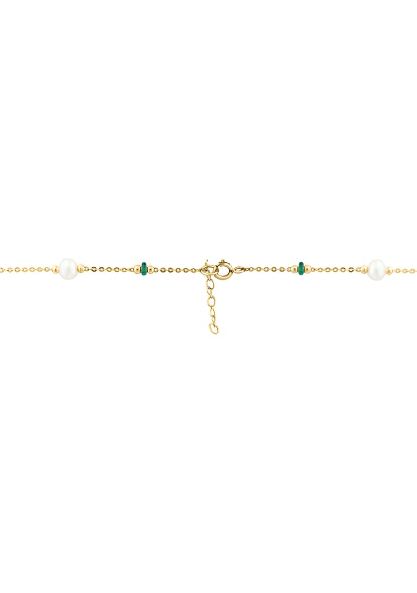 14K Yellow Gold Emerald, Freshwater Pearl Necklace