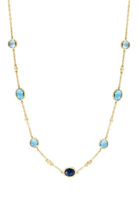 Effy Blue Topaz, London Blue Topaz Necklace in 14K Yellow Gold