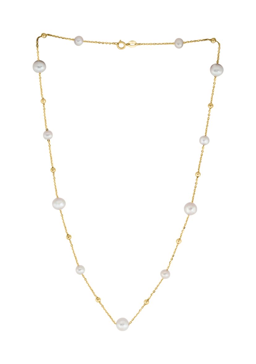 Freshwater Pearl Necklace in 14K Yellow Gold