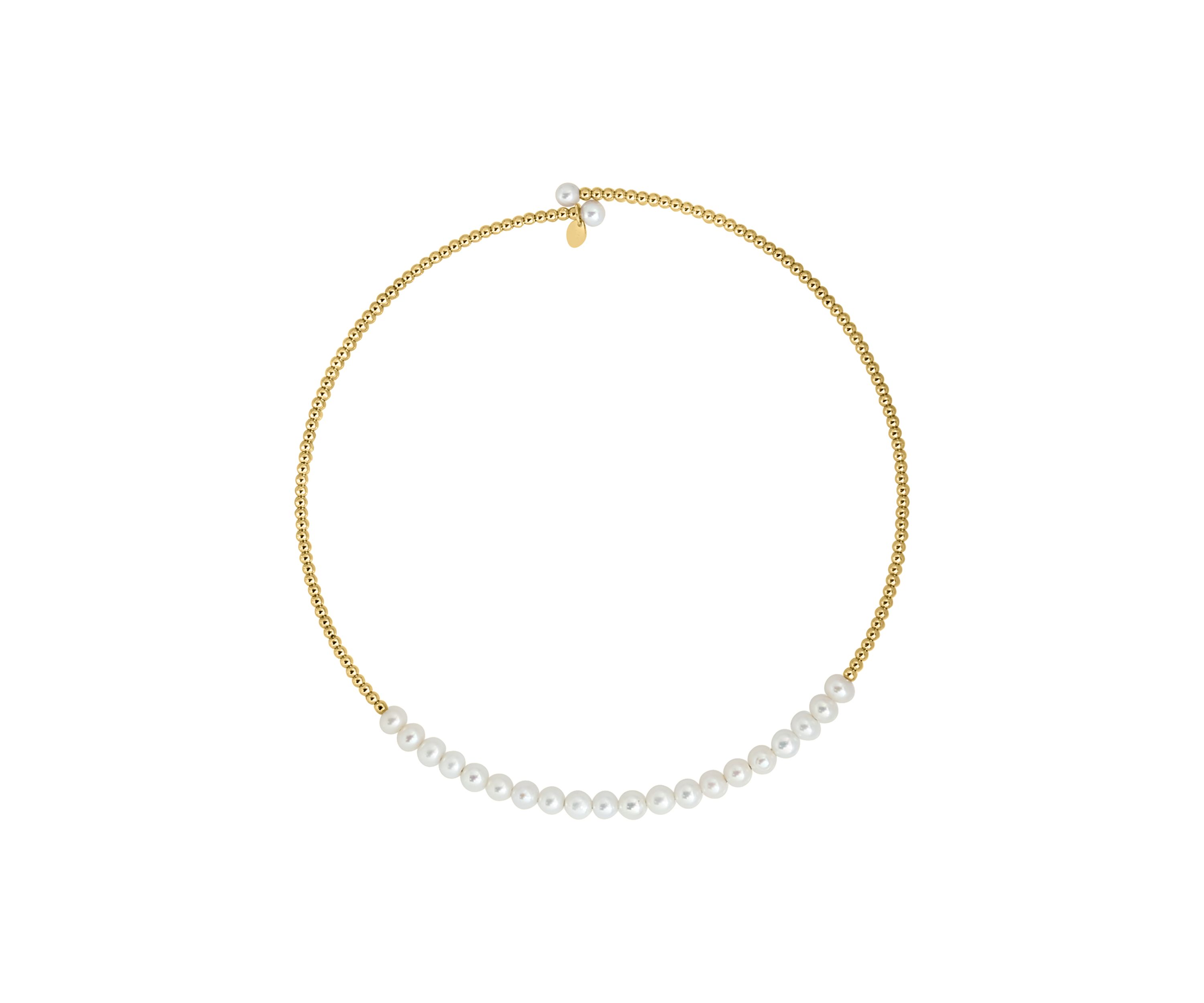 14k Yellow Gold Freshwater Pearl Adjustable Necklace