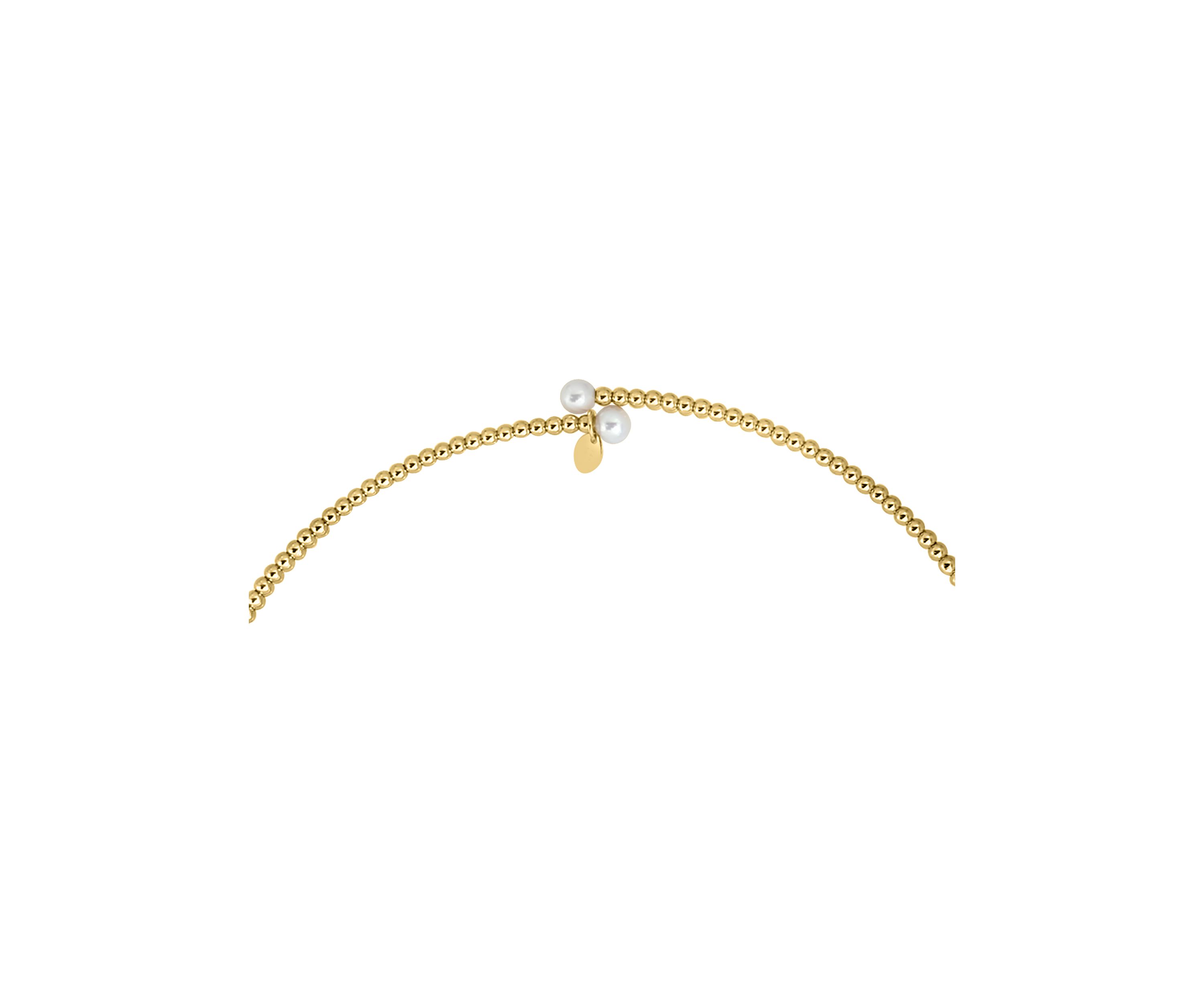 14k Yellow Gold Freshwater Pearl Adjustable Necklace