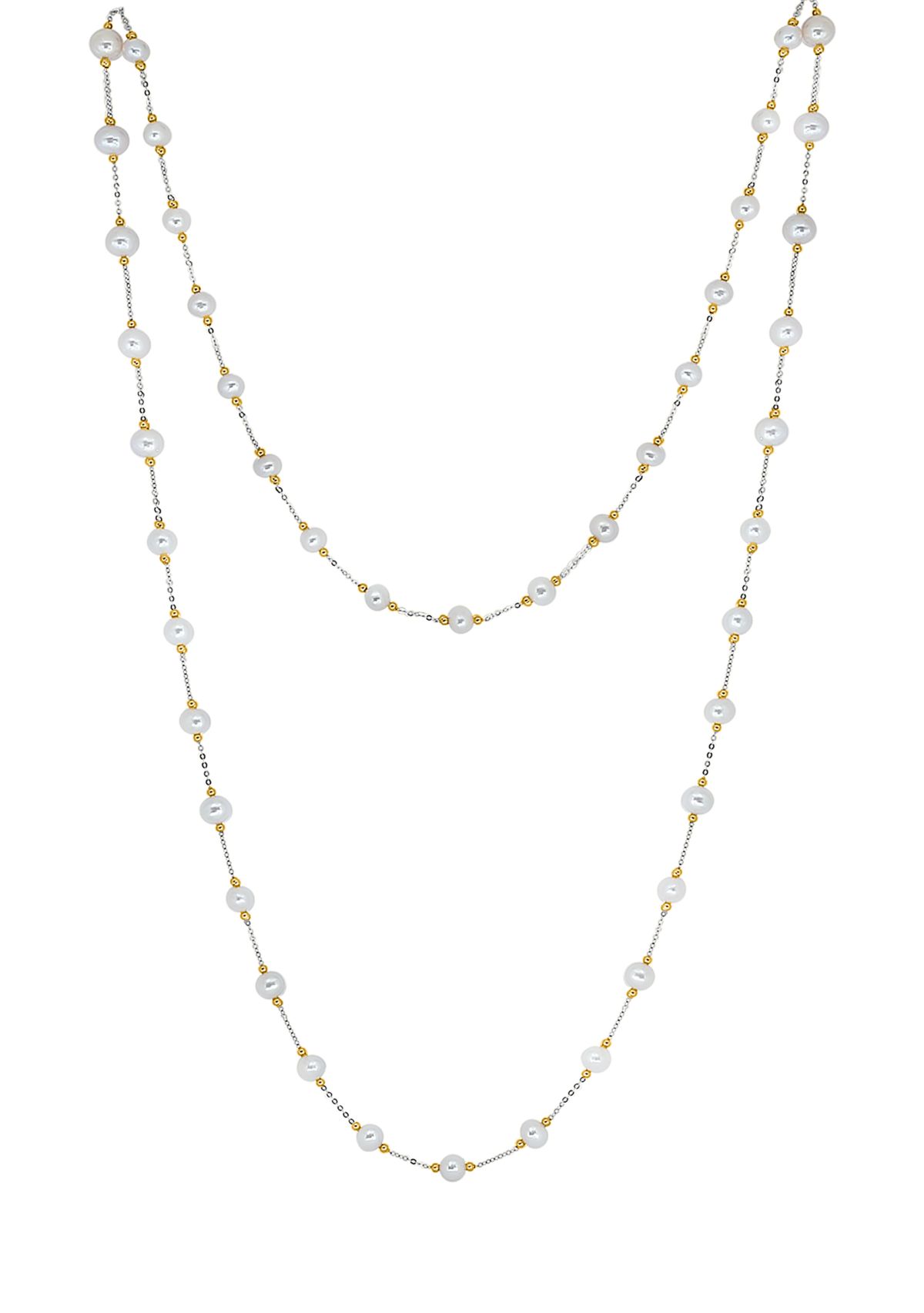 14K Yellow Gold Freshwater Pearl 56" Necklace