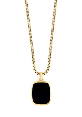 Effy Men's Onyx Pendant Necklace in Gold Over Sterling Silver, Yellow, 16 in