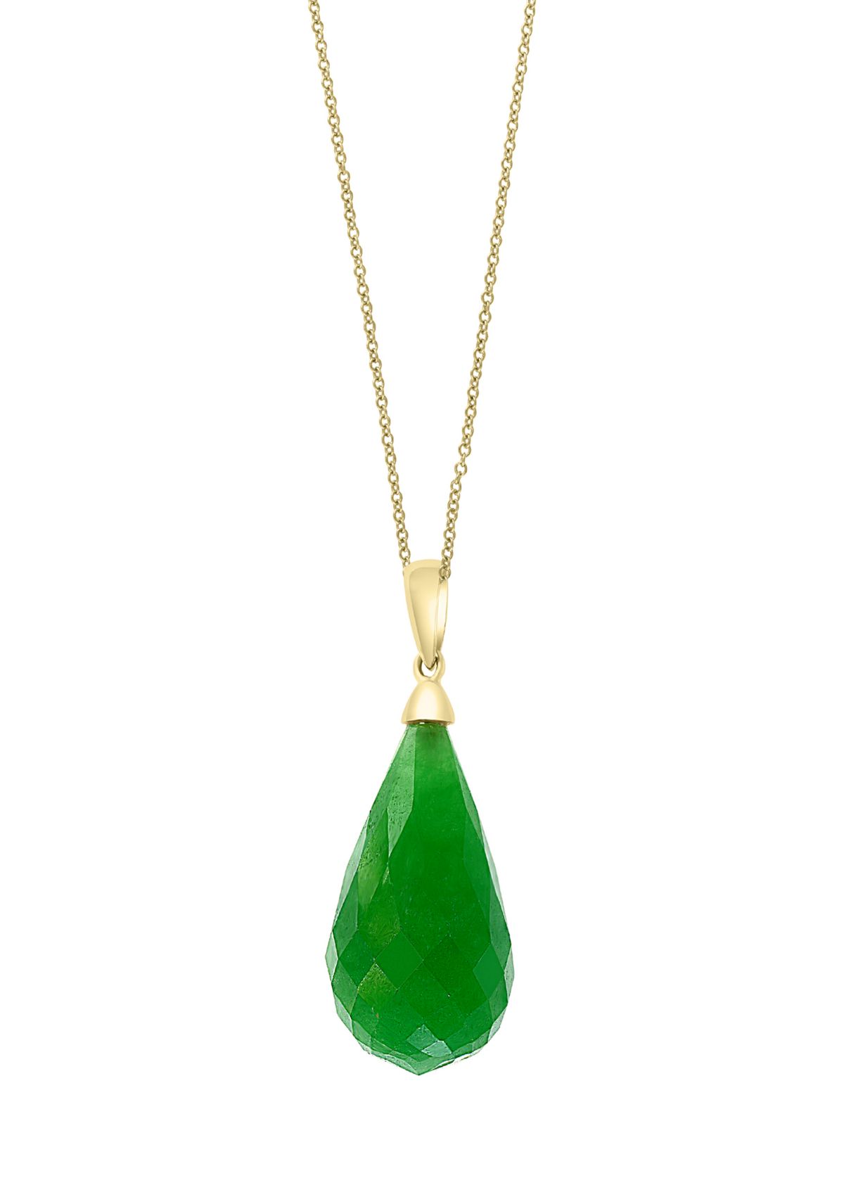 27 ct. t.w. Green Jade Pendant Necklace in 14K Yellow Gold