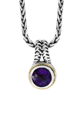 Effy 3.42 Ct. T.w. Amethyst Cable Pendant Necklace In Sterling Silver, 16 In -  0617892482960