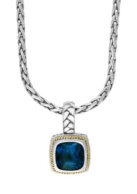 Effy 4.65 Ct. T.w. London Blue Topaz Necklace In Sterling Silver And 18K Yellow Gold