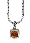 3.95 ct. t.w. Citrine Pendant in Sterling Silver and 18k Yellow Gold