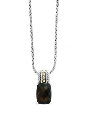 Effy 5.55 Ct. T.w. Smoky Quartz Pendant Necklace In 18K Yellow Gold And Sterling Silver