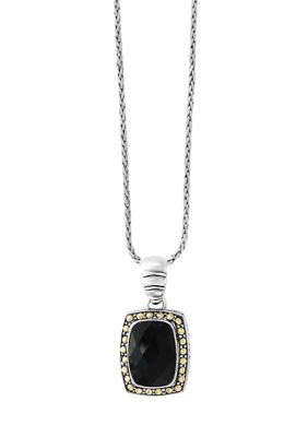 Effy 5.45 Ct. T.w. Onyx Pendant Necklace In 14K White Gold