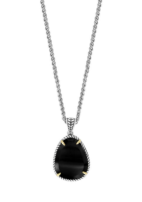 	  8.1 ct. t.w. Onyx Pendant Necklace in Sterling Silver