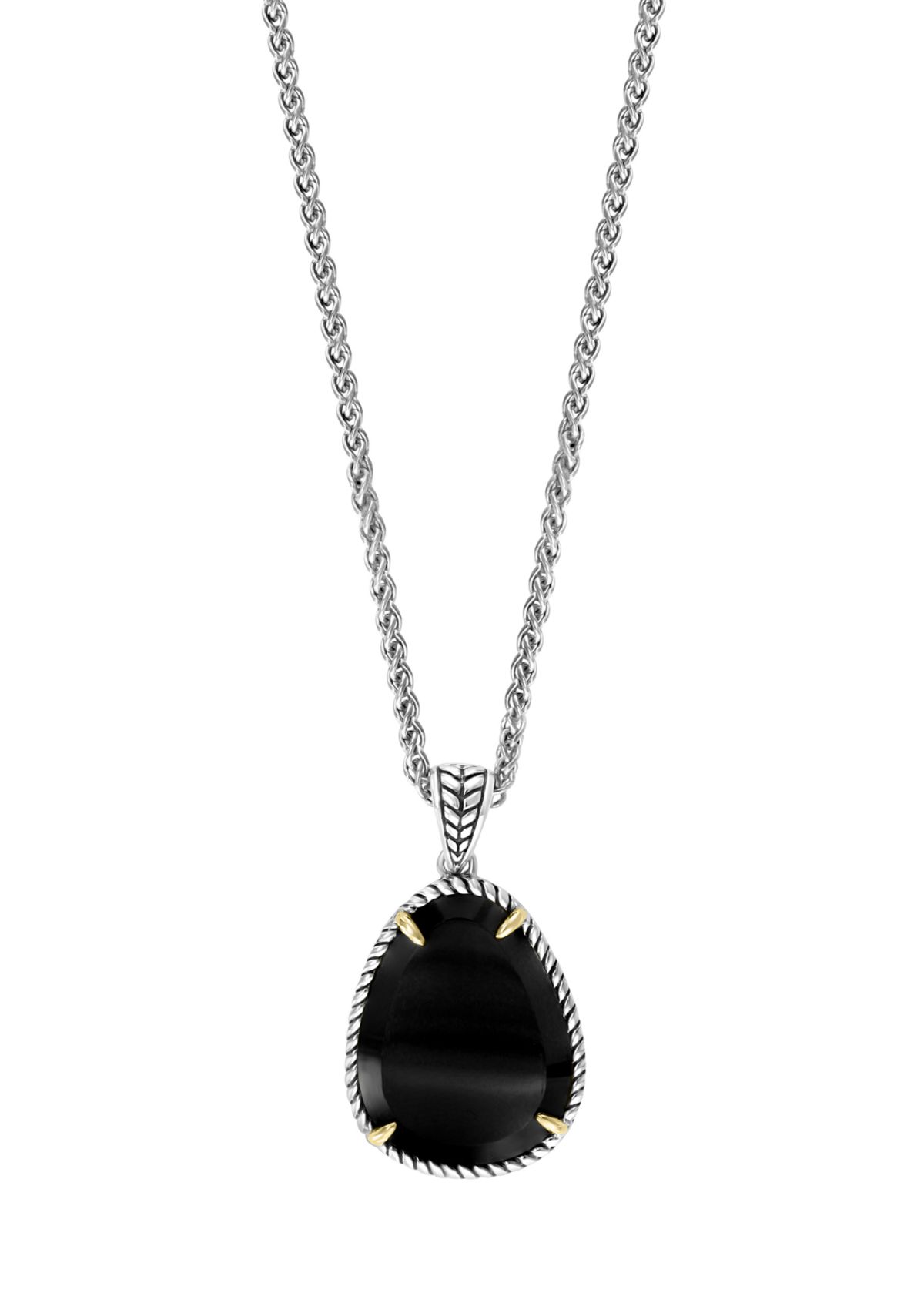 	  8.1 ct. t.w. Onyx Pendant Necklace in Sterling Silver