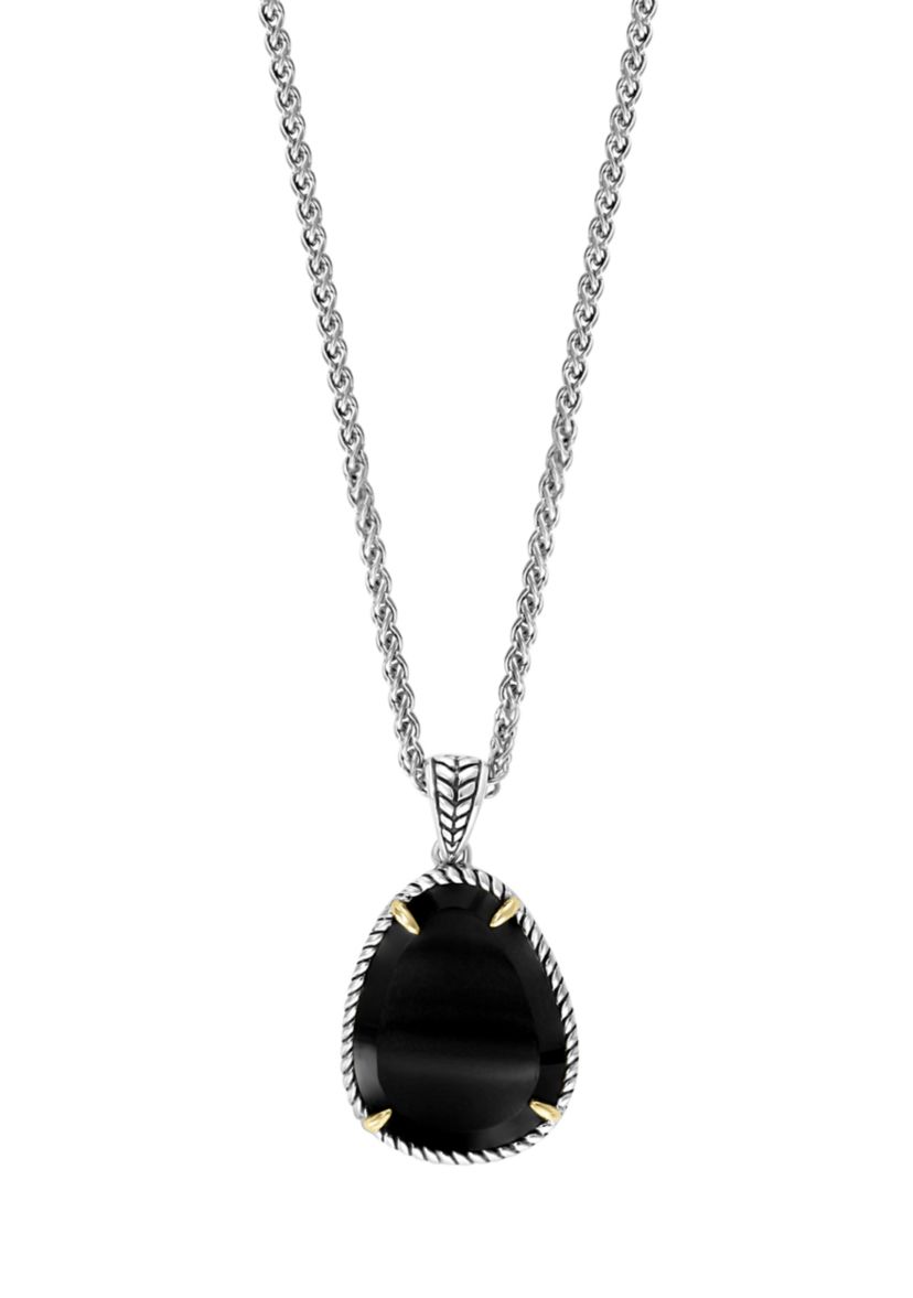 	  8.1 ct. t.w. Onyx Pendant Necklace in Sterling Silver
