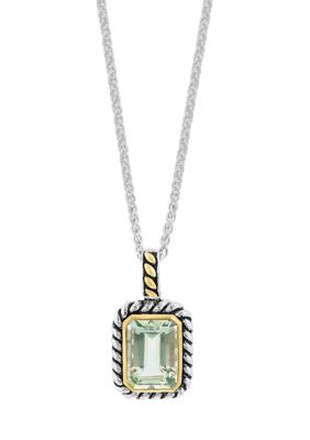 Effy Sterling Silver/18K Yellow Gold Onyx Pendant, 16 in