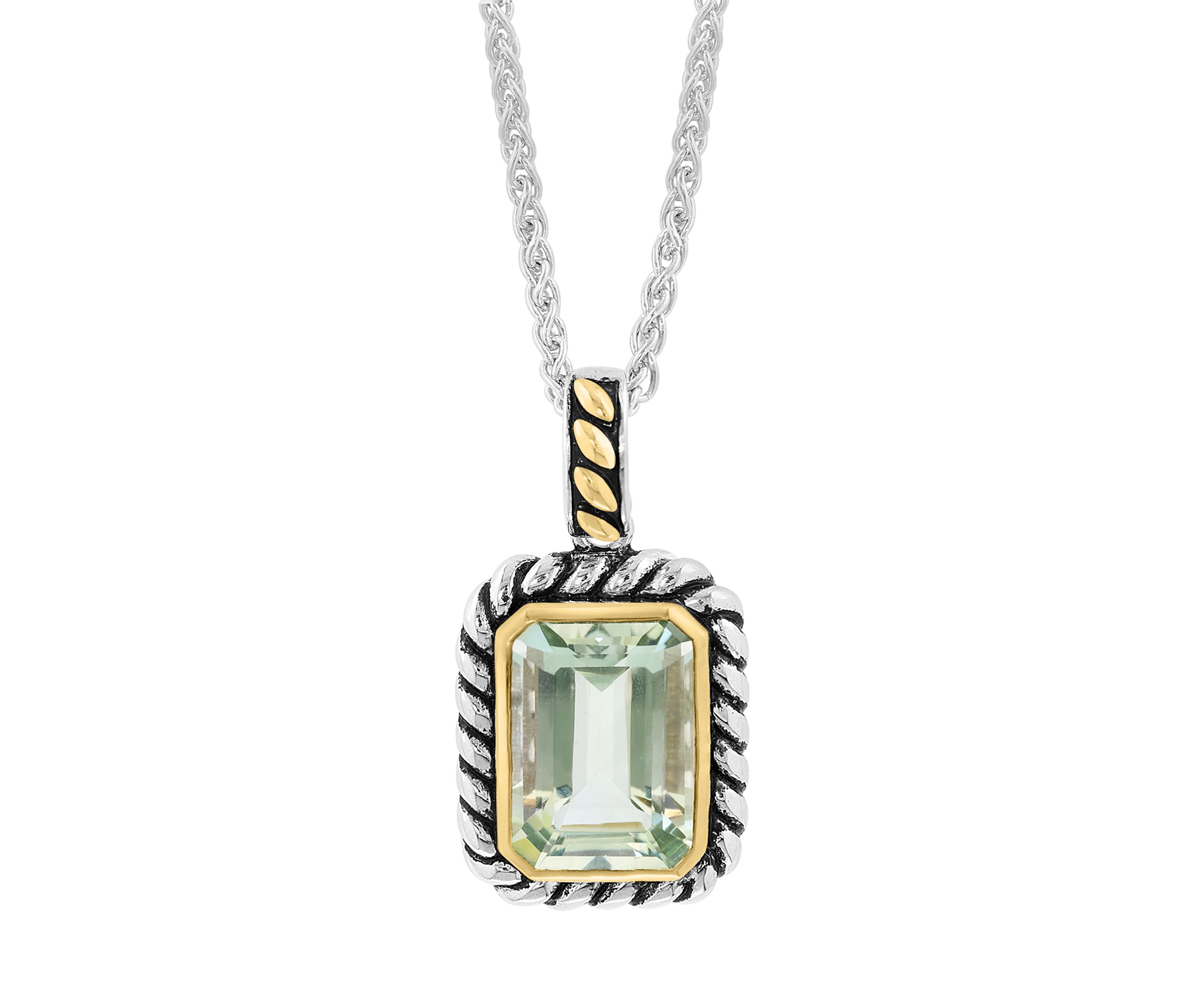 Sterling Silver/18K Yellow Gold Onyx Pendant