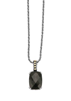 Effy Onyx Pendant Necklace In 18K Sterling Silver