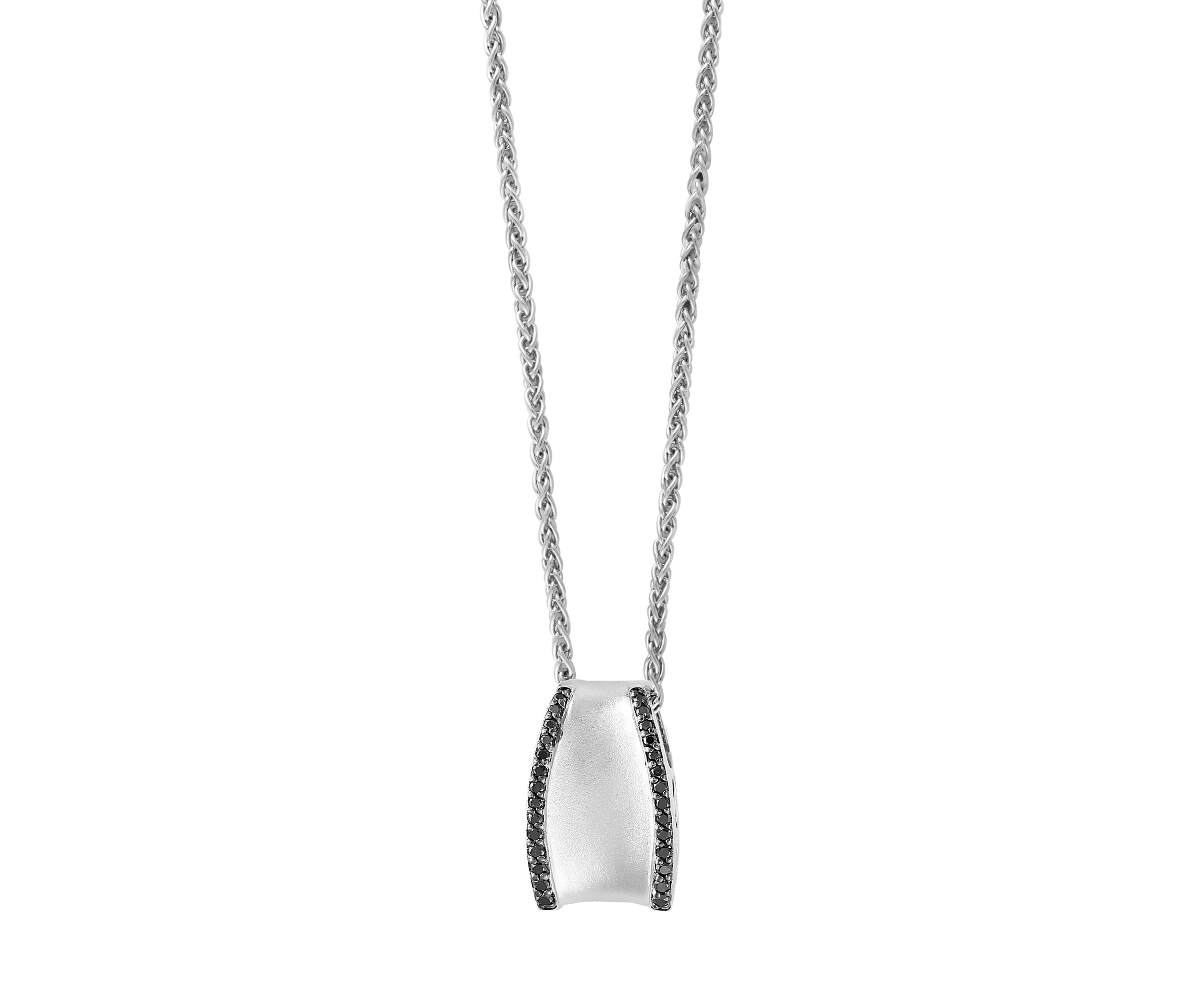 Sterling Silver Black Diamond Pendant 