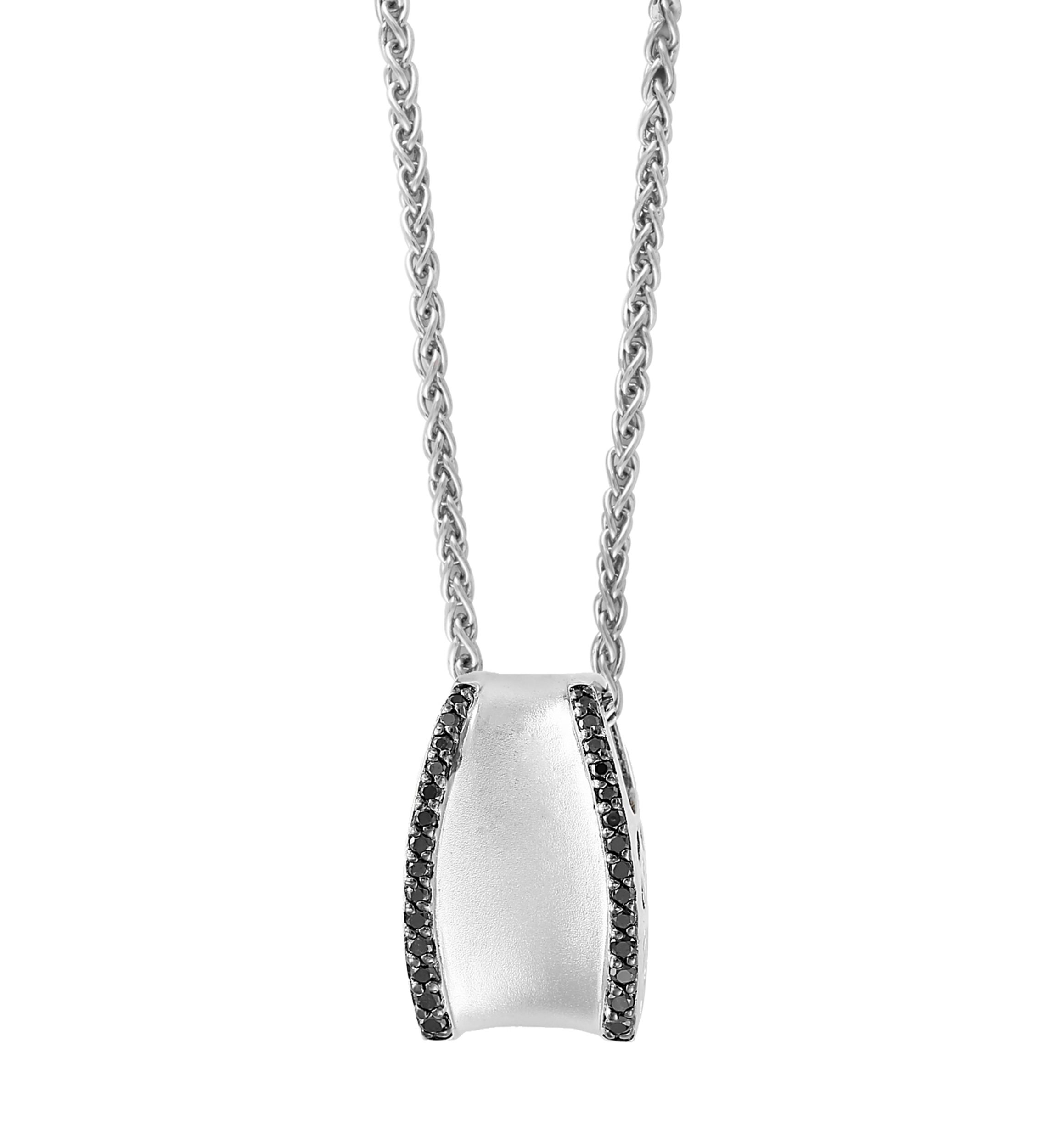 Sterling Silver Black Diamond Pendant 