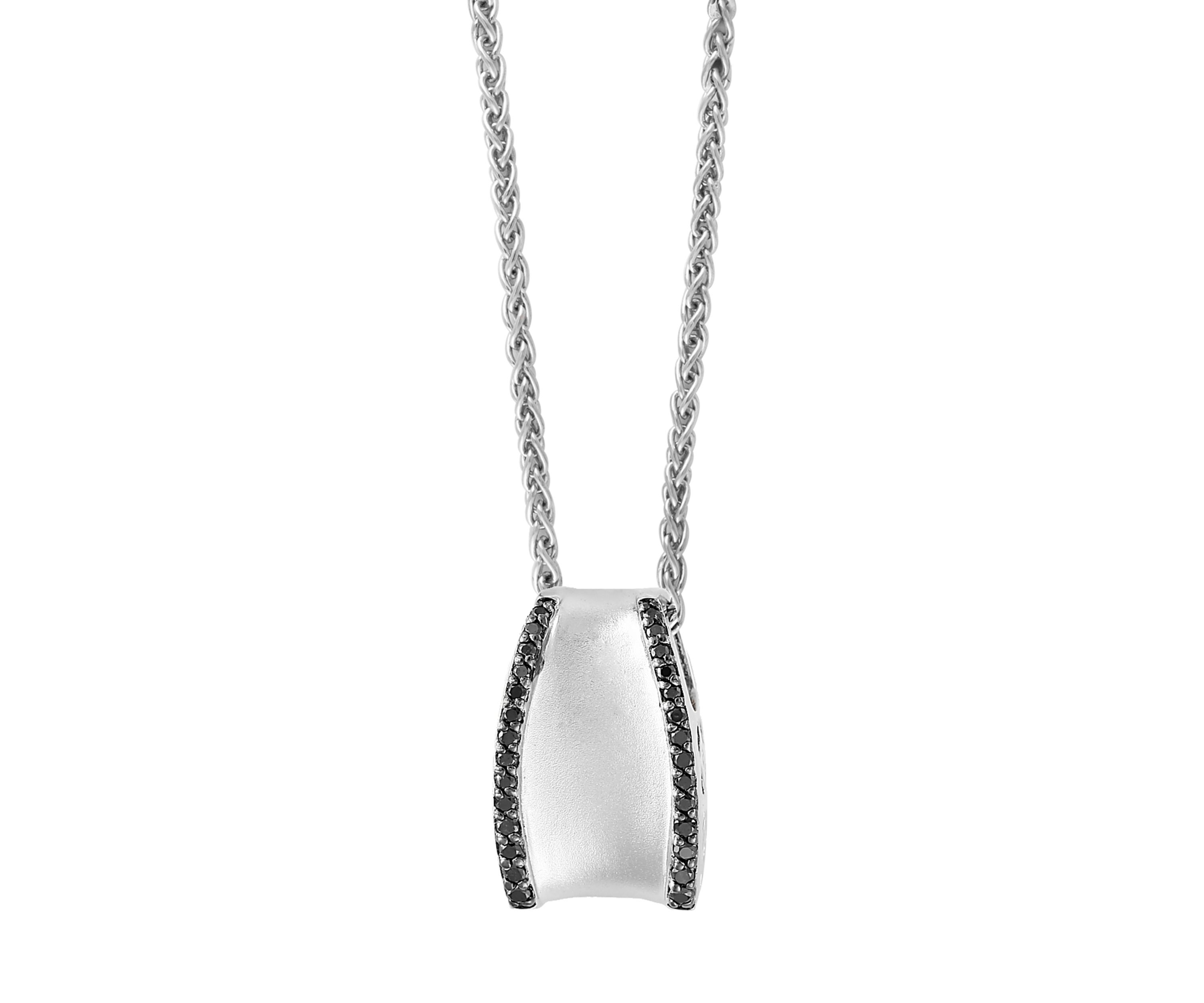 Sterling Silver Black Diamond Pendant 