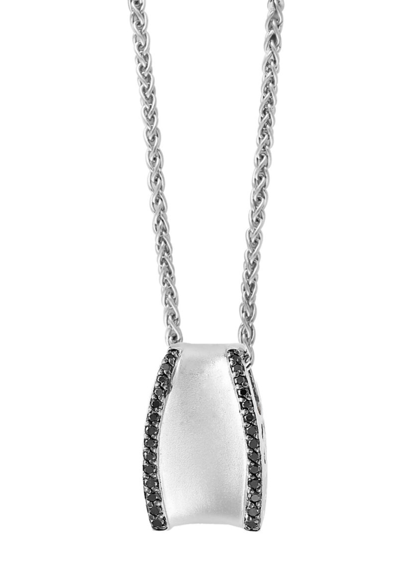 Sterling Silver Black Diamond Pendant 
