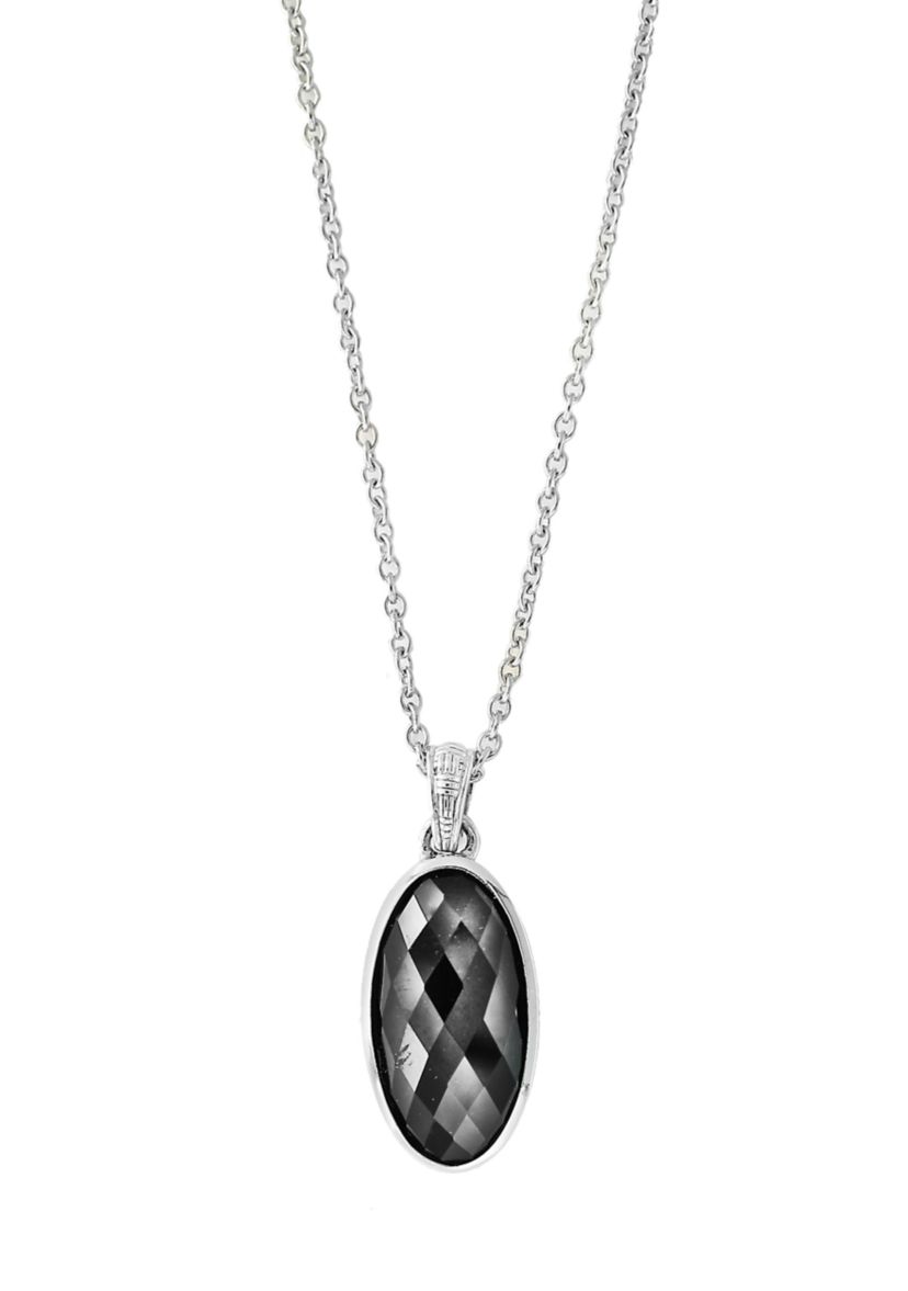  1/10 ct. t.w. Hematite Necklace in Sterling Silver 