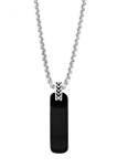 Mens Sterling Silver Onyx Pendant Necklace 