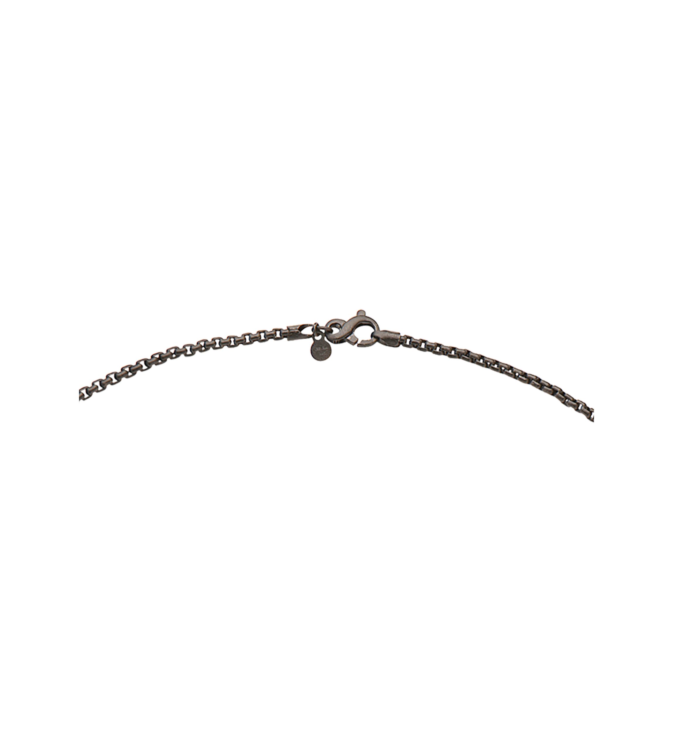 Mens Sterling Silver and Black Spinel Pendant Necklace 