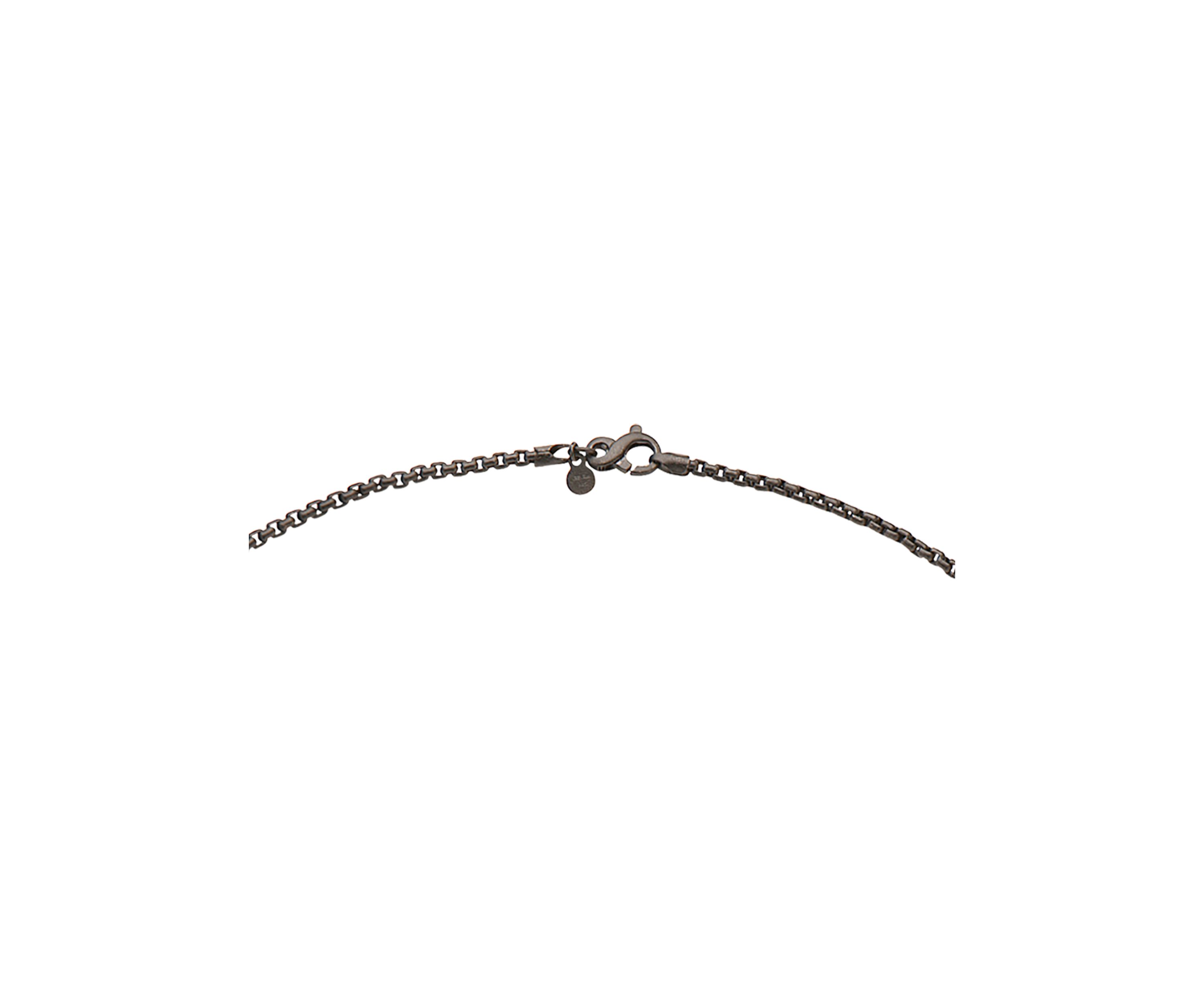 Mens Sterling Silver and Black Spinel Pendant Necklace 