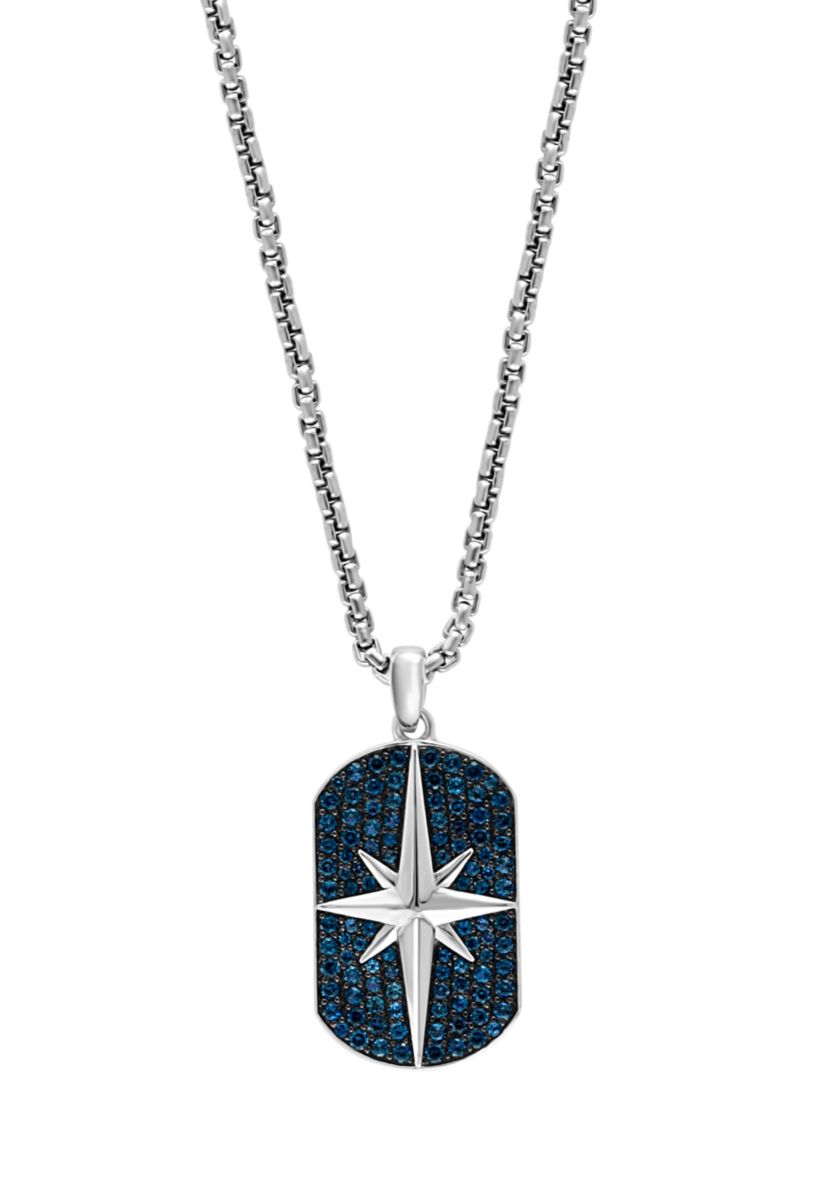 Mens 2.83 ct. t.w. London Blue Topaz Pendant Necklace in Sterling Silver