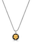 Mens 6.18 ct. t.w. Onyx Gold Tiger Pendant Necklace in Sterling Silver