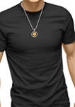 Mens 6.18 ct. t.w. Onyx Gold Tiger Pendant Necklace in Sterling Silver