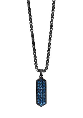 Effy Men's 1.97 Ct. T.w. London Blue Topaz Pendant Necklace In Sterling Silver, 16 In -  0617892793158