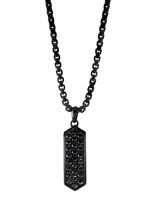 Effy® Mens Black Spinel Sterling Silver Pendant Necklace