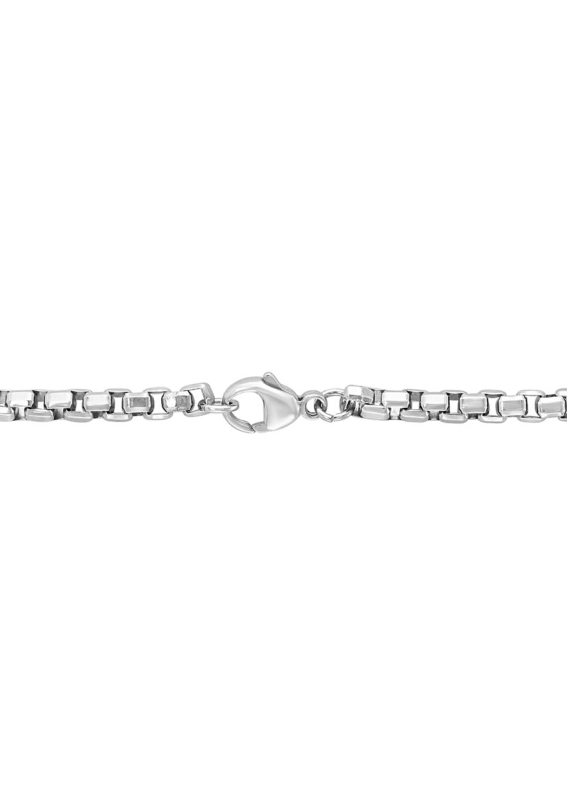 Mens Onyx and Black Spinel Pendant Necklace in Sterling Silver