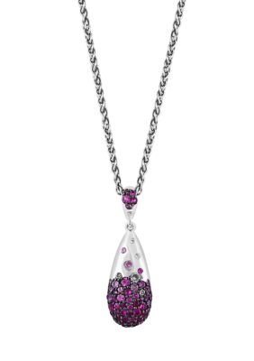 Effy Sterling Silver Sapphire Pendant Necklace, 16 in