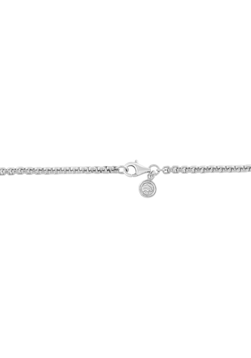 Sterling Silver White Zircon Cross Necklace 