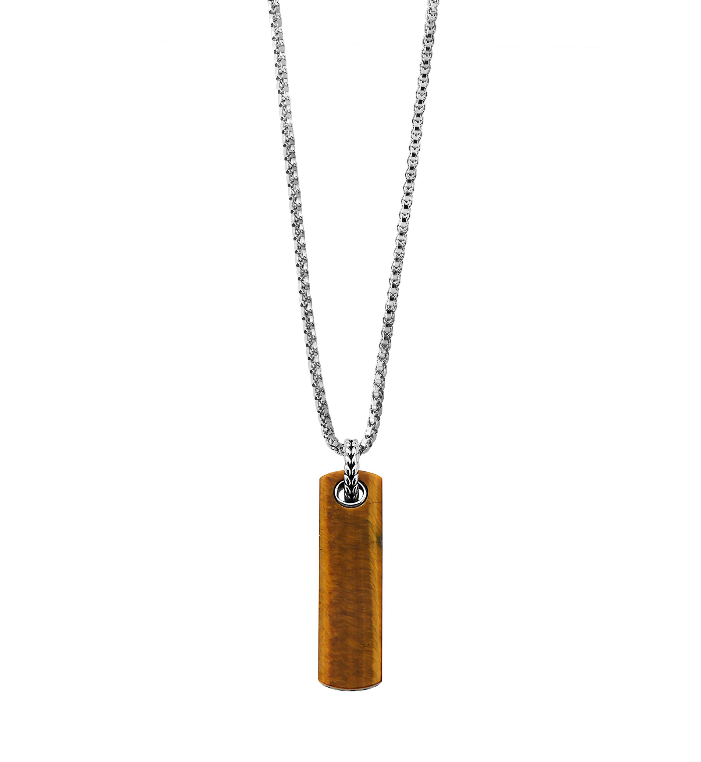 6.08 ct. t.w. Tiger Eye Pendant Necklace in Sterling Silver