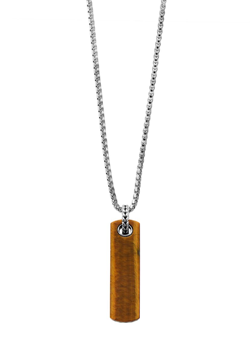 6.08 ct. t.w. Tiger Eye Pendant Necklace in Sterling Silver