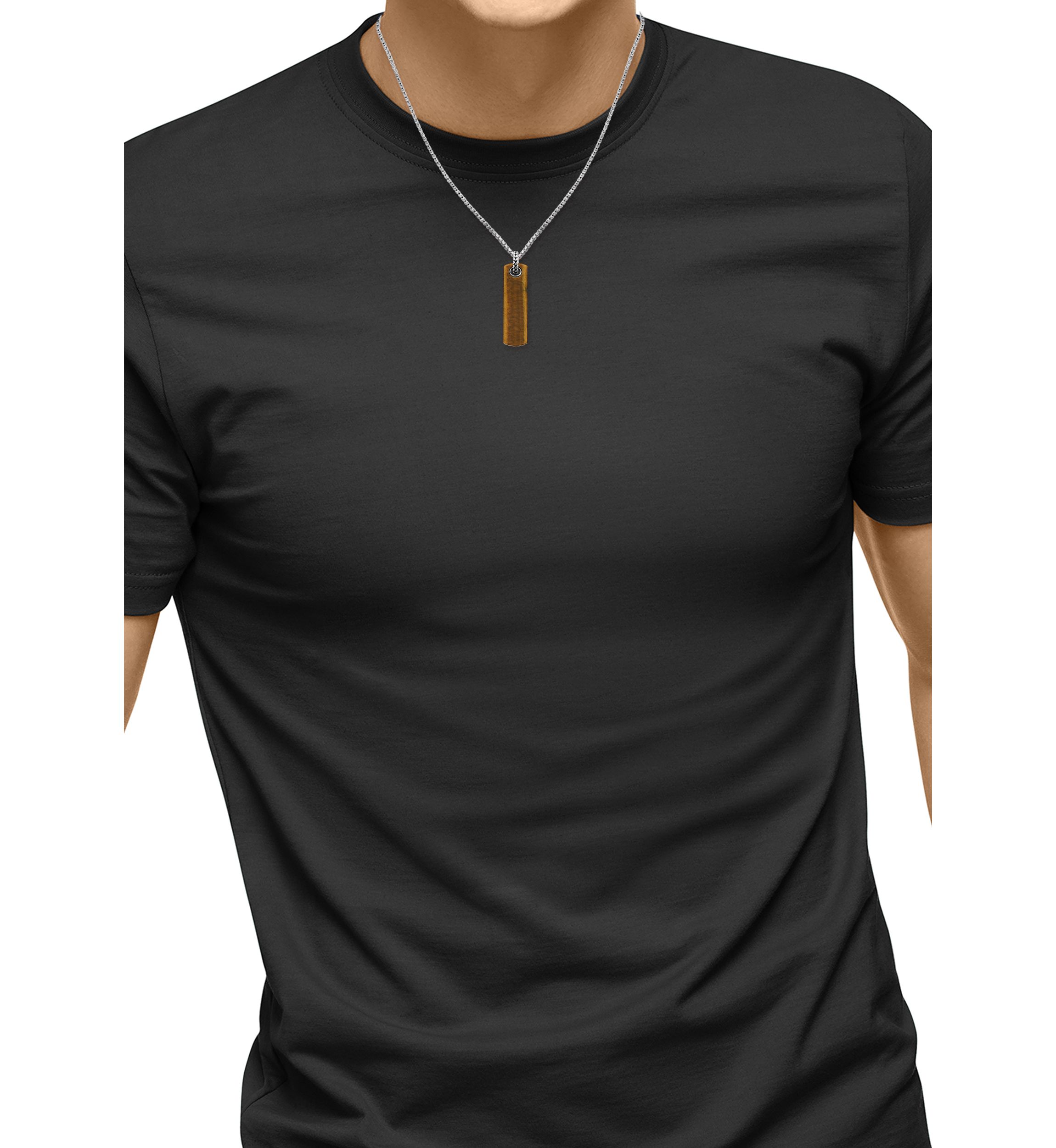 6.08 ct. t.w. Tiger Eye Pendant Necklace in Sterling Silver