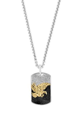 Effy Men's Sterling Silver Black Spinel Pendant Necklace, 16 in