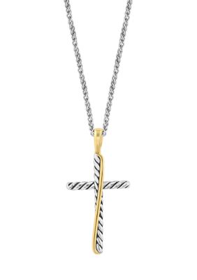 Effy Gold Plated Cross Necklace in Sterling Silver, 18 in
