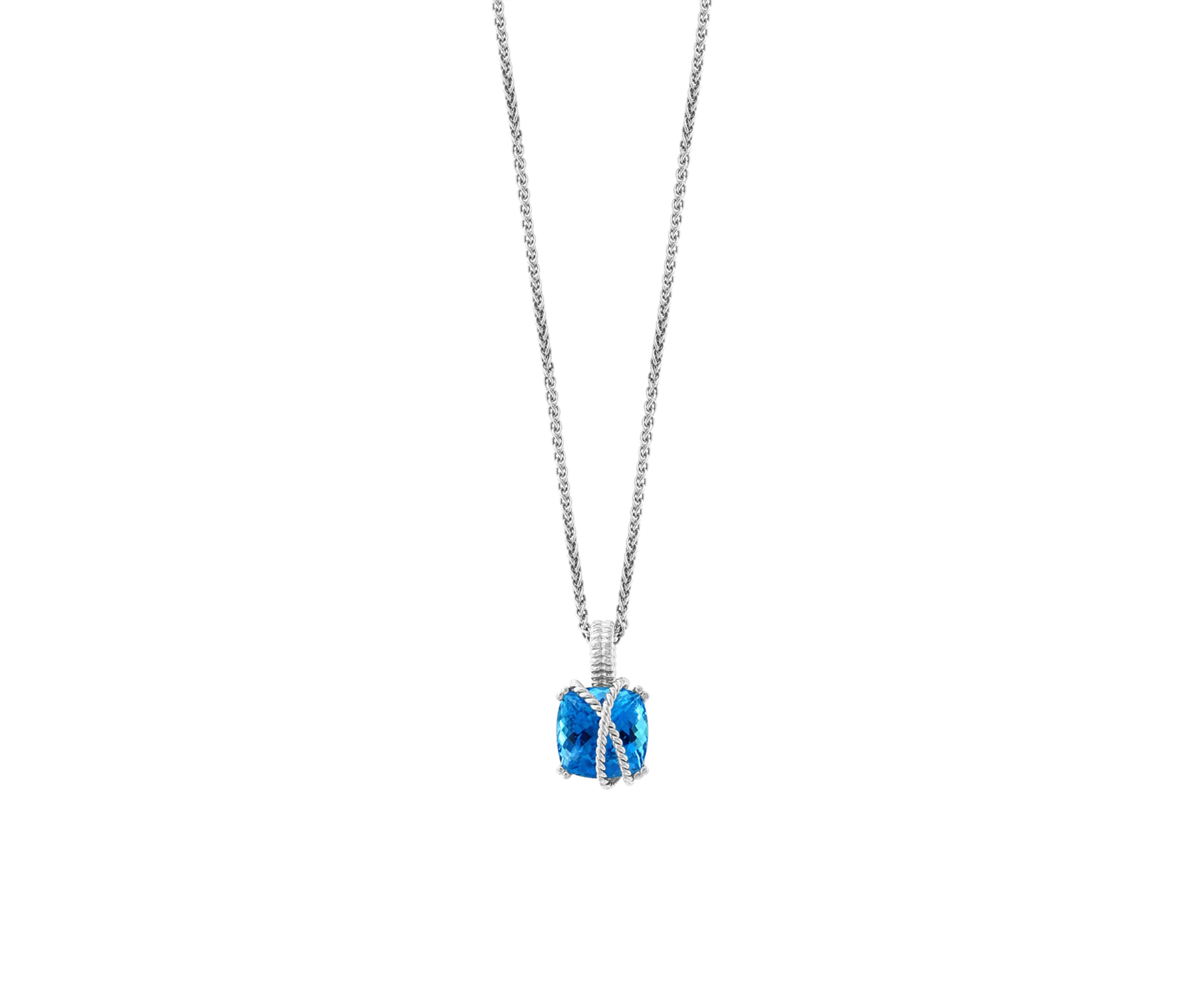 6.00 ct. t.w. Blue Topaz Pendant Necklace in Sterling Silver