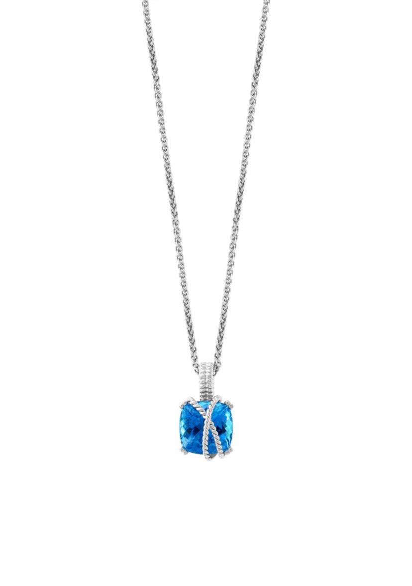 6.00 ct. t.w. Blue Topaz Pendant Necklace in Sterling Silver