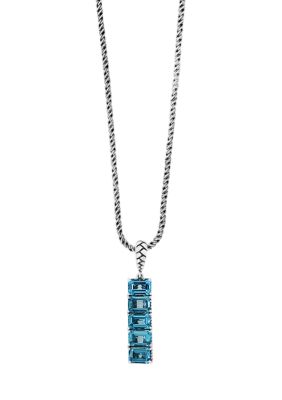 Effy Blue Topaz Pendant Necklace In Sterling Silver