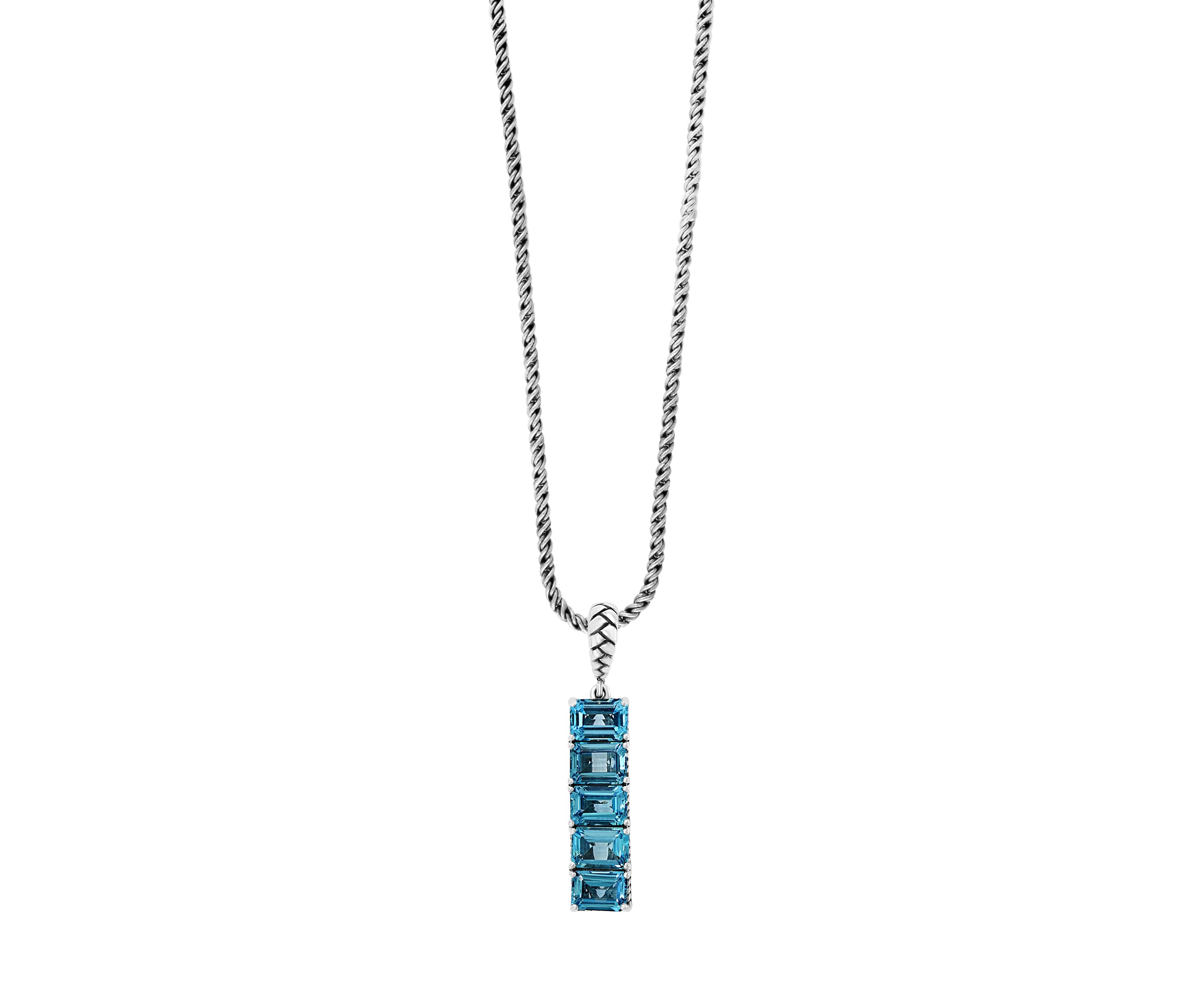 Effy® Blue Topaz Pendant Necklace in Sterling Silver | Belk