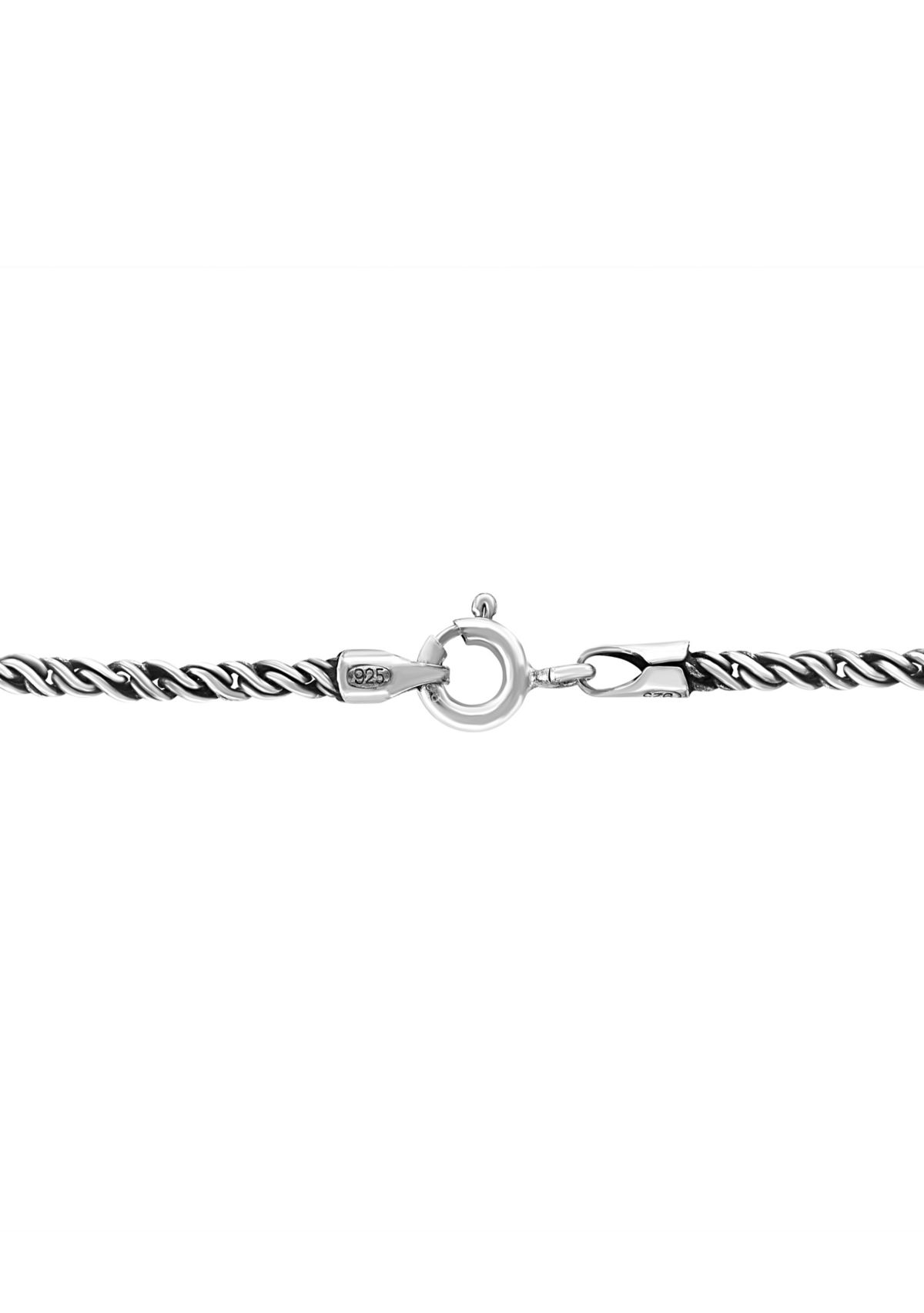 Blue Topaz Pendant Necklace in Sterling Silver