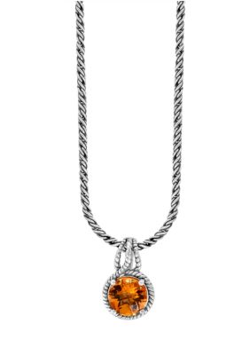 Effy Citrine Pendant Necklace In Sterling Silver