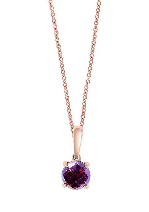 3/4 ct. t.w. Amethyst Pendant Necklace in 14K Rose Gold 
