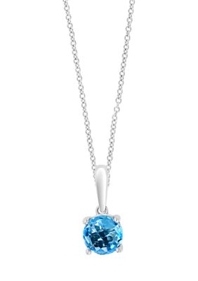 Effy 1 Ct. T.w. Blue Topaz Pendant Necklace In 14K White Gold
