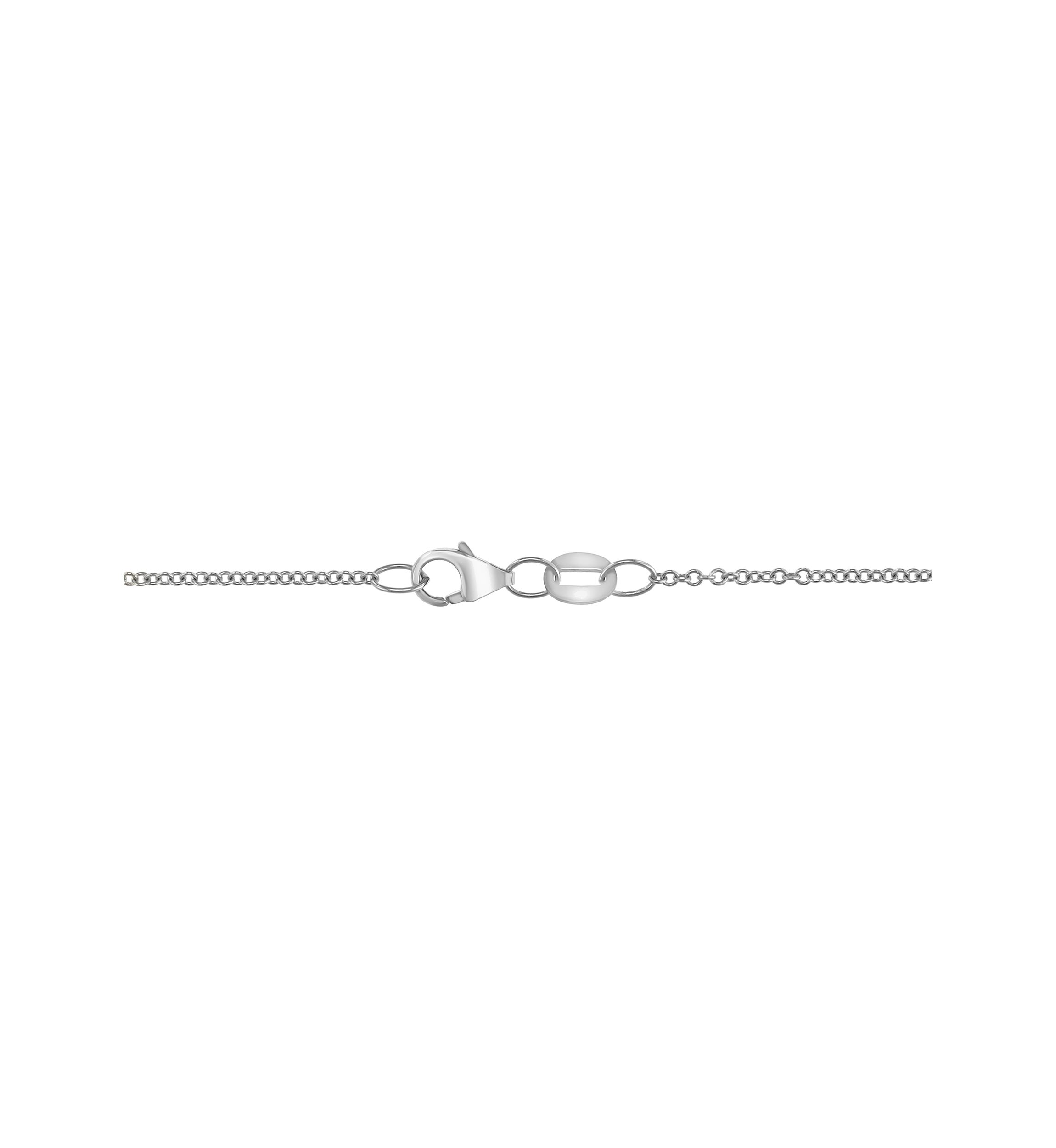 White Topaz Cross Pendant Necklace in 14K White Gold